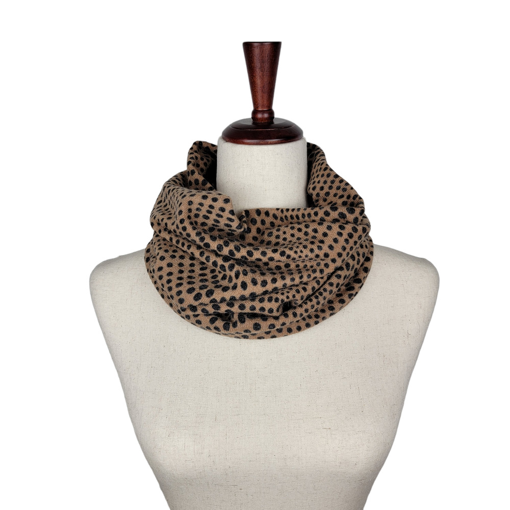 Black and Tan Animal Print Double Layer Infinity Snood